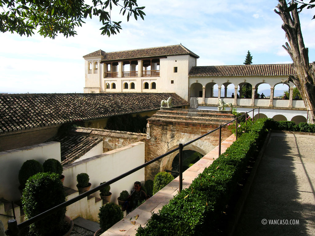 Gardens at the Alhambra in Granada Spain